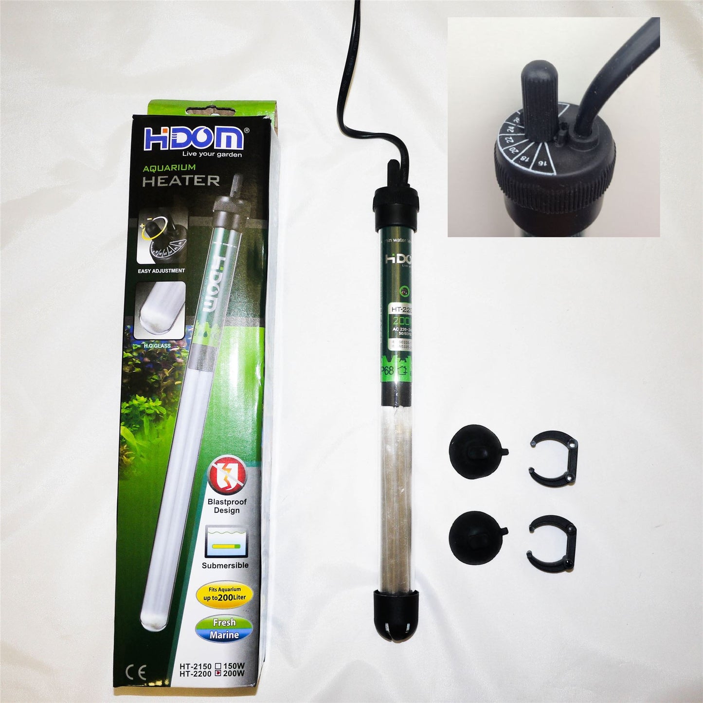 Hidom Submersible Tropical Aquarium Heater & Thermostat 50/100/200/300w - Aquarium Heaters - Koidivision - 1