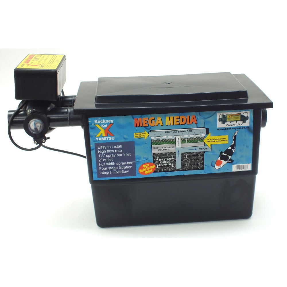 Kockney Koi Yamitsu Mega Black Box Fish Pond Filter 11w Watt UV